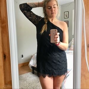 One Sleeved Little Black Dress Size Large